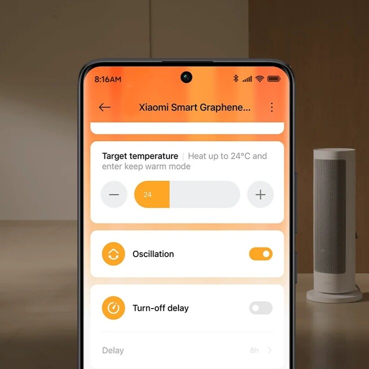 O Xiaomi Smart Graphene Heater pode ser controlado por meio do aplicativo Xiaomi Home. (Fonte da imagem: Xiaomi)