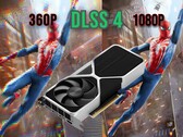 A Nvidia RTX 4060 registra 90 FPS em Spider-Man 2 com upscaled de 360p para 1080p usando DLSS 4. (Fonte da imagem: Steam, editado)