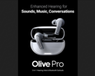 Os novos Earbuds TWS "2-em-1". (Fonte: Olive Union)