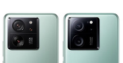 O Xiaomi 13T com e sem a marca Leica. (Fonte da imagem: @Sudhanshu1414 - editado)