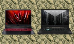 Os preços para o Acer Nitro 5 e Asus TUF Dash F15 provavelmente serão aumentados em breve. (Fonte de imagem: Acer/Asus - editado)