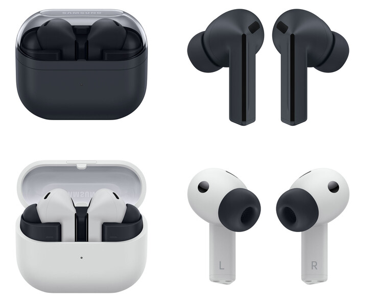 Design e opções de cores do Galaxy Buds 3 FE (Fonte da imagem: Samsung)
