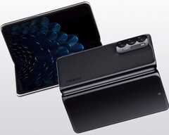 O Achado Oposto N dobrável pode ser uma ameaça ao Galaxy Z Fold3 (Imagem: @evleaks/Oppo)