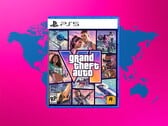 Caixa do GTA 6 para PS5 exibida com mapa-múndi