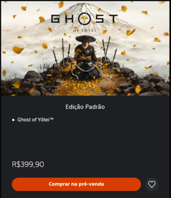 Preço do Ghost of Yotei na PS Store brasileira (Fonte da imagem: captura de tela, PlayStation Store brasileira)