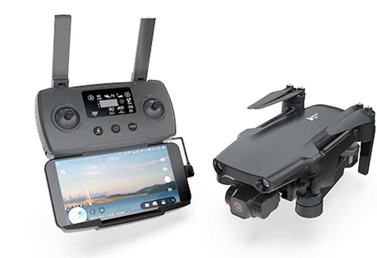 O controlador usa um smartphone como tela. (Fonte da imagem: Hubsan)