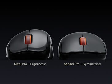 Diferença de formato entre Rival Pro e Sensei Pro.