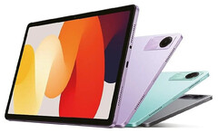 O Redmi Pad SE em suas três supostas cores de lançamento. (Fonte da imagem: Kimovil)