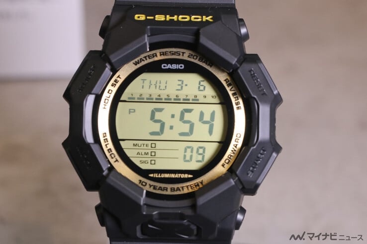 O relógio Casio G-Shock GD-010GB-1A9. (Fonte da imagem: MyNavi News)