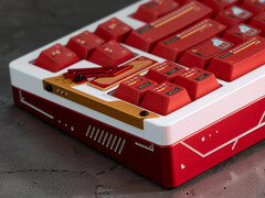 Teclado para jogos Chilkey Slice68 HE em vermelho visto de trás