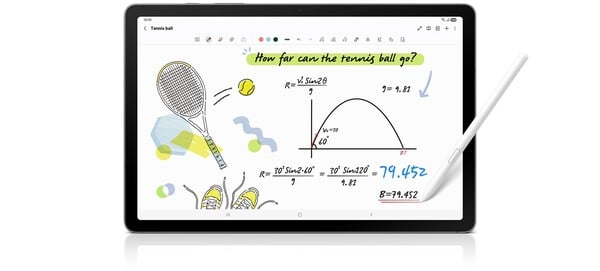 O Galaxy Tab S10 Lite tem um recurso de resolução de matemática integrado ao aplicativo Samsung Notes. (Fonte da imagem: Samsung)