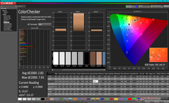 ColorChecker após a calibração (contra AdobeRGB)