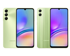 O Galaxy A05s e o Galaxy A05, da esquerda para a direita. (Fonte da imagem: Samsung)