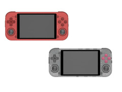 Vários conceitos de cores Powkiddy RGB50 foram mostrados até agora, incluindo essas opções translúcidas e vermelhas. (Fonte da imagem: James Dewitz - editado)