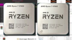 A AMD Ryzen 7 5700G oferece uma melhoria surpreendente da iGPU em relação à Ryzen 7 4700G no benchmarking sintético. (Fonte de imagem: AMD/UserBenchmark/CPU-Z Validador - editado)
