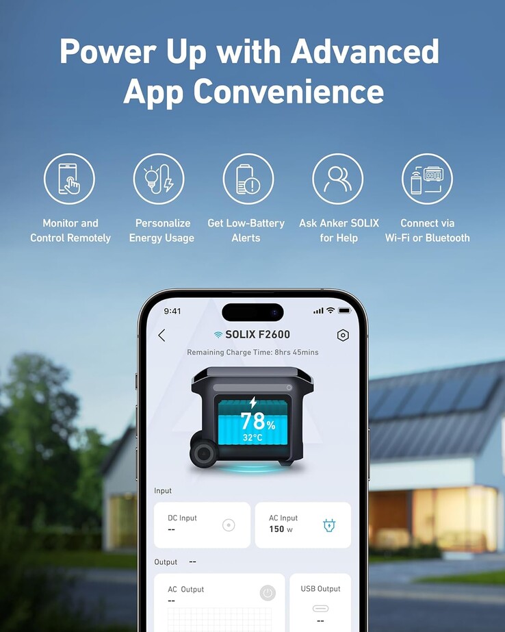 A estação de energia portátil Anker SOLIX F2600 tem controles e insights baseados em aplicativos. (Fonte da imagem: Anker)