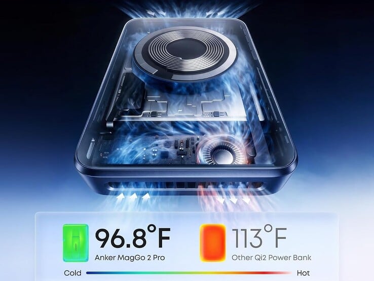 O Anker MagGo 2 Pro possui um ventilador turbo e duas saídas de ar para manter o aparelho resfriado