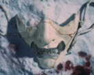 A máscara de Atsu do trailer do PlayStation State of Play de Ghost of Yotei (fonte da imagem: PlayStation YT)