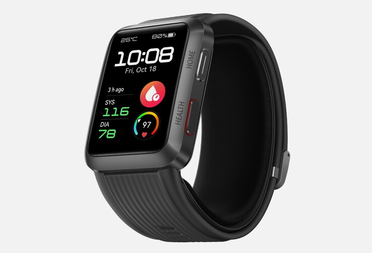 O Huawei Watch D mede a pressão arterial usando uma pulseira inflável, de modo que funciona de forma semelhante a um manguito de pressão arterial. (Imagem: Huawei)