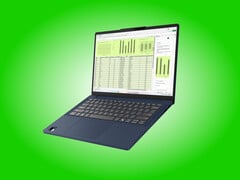 O IdeaPad Slim 3 14Q7X11 está disponível nos acabamentos Cosmic Blue e Luna Grey, sendo o primeiro ilustrado na imagem.