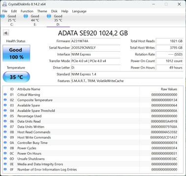 O ADATA SE920 funciona com PCIe 4.0 x4