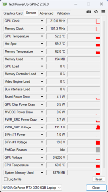 GPU-Z: GPU para laptop Nvidia GeForce RTX 3050 6 GB