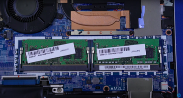 Slots 2x SODIMM acessíveis. Não podemos notar nenhum ruído eletrônico de nossa unidade de teste