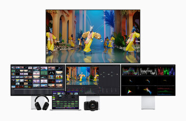 O MacBook Pro 16 pode alimentar até quatro monitores externos. (Fonte de imagem: Apple)