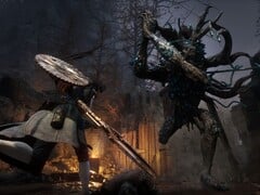 Uma imagem mostrando uma luta em Lies of P.