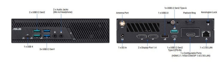 O PC pode ser configurado com uma porta VGA ou com uma porta Ethernet adicional