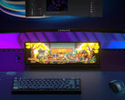 O Corsair Xeneon Edge sendo usado sob um monitor primário. (Fonte da imagem: Corsair)