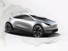O teaser inicial do design da plataforma do Modelo 2. (Fonte da imagem: Tesla)