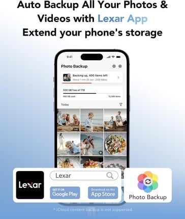 O suporte a aplicativos está disponível (Fonte da imagem: Lexar)