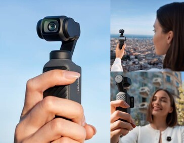 Imagens de marketing da DJI Osmo Pocket 4 de Barcelona.