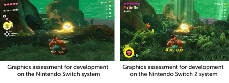 Comparação de Donkey Kong Bananza como um jogo para Switch vs. Switch 2 (Fonte da imagem: Nintendo of America)