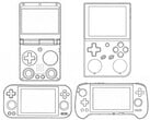 Ilustrações de diferentes consoles retrô da Anbernic