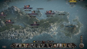 Uma imagem mostrando o mapa-múndi em King Arthur: Knight's Tale.