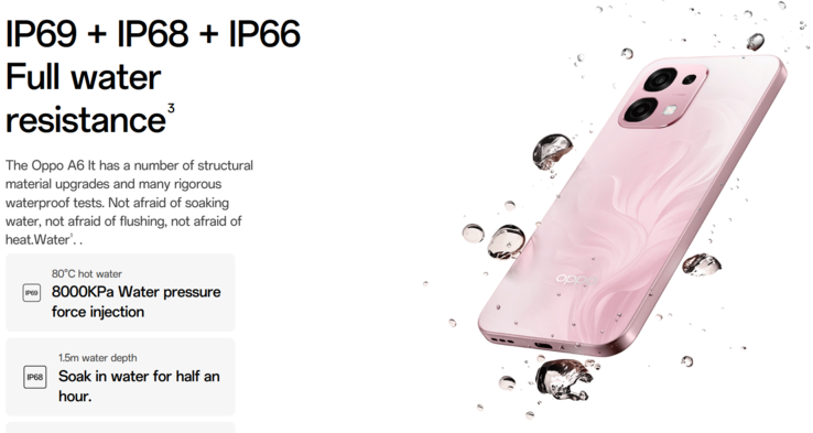 O smartphone oferece proteção contra poeira e água. (Fonte da imagem: Oppo)