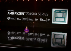 O CEO da AMD apresenta no CES 2023 a linha Dragon Range-HX baseada em chipsets para laptops de entusiastas. (Imagem: AMD CES 2023 Keynote)