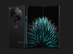 O OnePlus Fold deve ser um concorrente do Galaxy Z Fold5 quando for lançado no final deste ano. (Fonte da imagem: OnLeaks e SmartPrix)