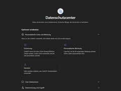 Captura de tela do centro de privacidade do ChatGPT mostrando os tópicos sobre memória, anúncios personalizados e localização