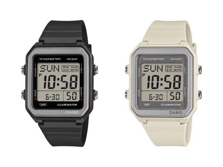 Os relógios Casio W221H-1AV (esquerda) e W221H-8AV (direita)