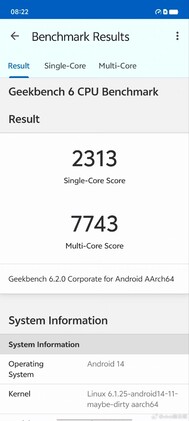 Pontuação da CPU do MediaTek Dimensity 9300 Geekbench (imagem via Weibo)