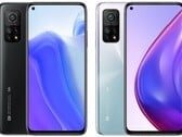 O Xiaomi Mi 10T Pro (à direita) também vem em uma atraente opção Aurora Blue para o modelo de 256 GB. (Fonte da imagem: Xiaomi - editado)