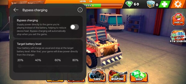 O carregamento de bypass em dispositivos como o OnePlus 13R está atualmente limitado a jogos. (Fonte da imagem: Comunidade OnePlus)