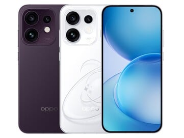 O Oppo Reno 16 nas cores Roxo e Branco Pop.
