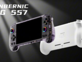 O computador de mão para jogos Anbernic RG 557 estará disponível em duas cores: roxo e branco. (Fonte da imagem: Anbernic)