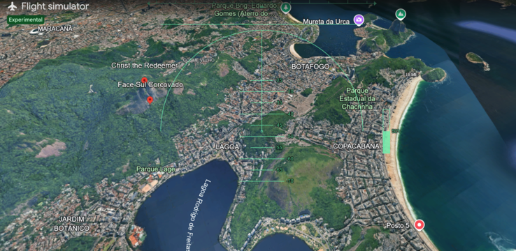 Um voo experimental sobre o Rio de Janeiro.