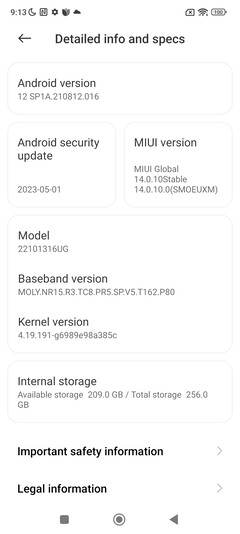 Software do Xiaomi Redmi Note 12 Pro+ 5G