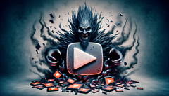 YouTube como uma entidade maligna (Gerado usando DALL-E 3)